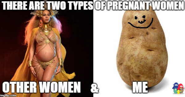 gender reveal baby 6 months potato meme pregnant